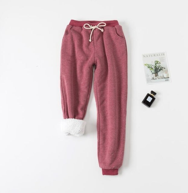 Lamb velvet padded sweatpants