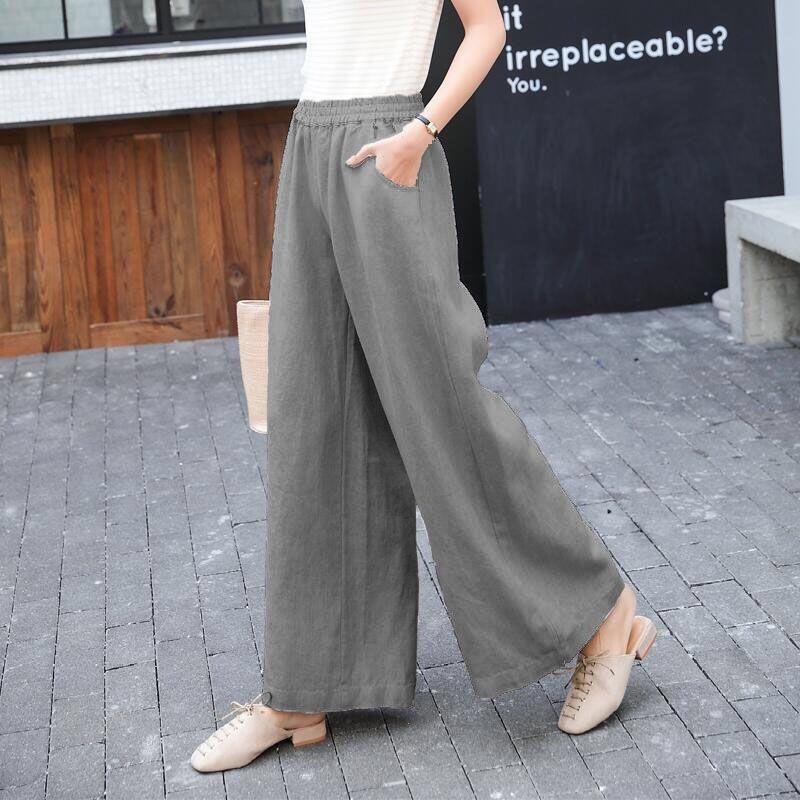 Cotton wide-leg pants