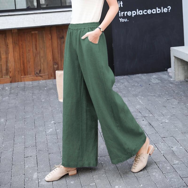 Cotton wide-leg pants